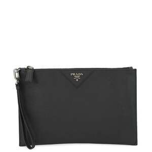 Prada clutch bag, Saffiano leather, 2NH05V, PRADA handbag, pouch, black,